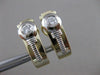 ESTATE .70CTW DIAMOND STUD HUGGIES 14KT WHITE YELLOW GOLD OMEGA EARRINGS #21313