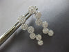 ESTATE 1.20CT DIAMOND 18KT WHITE GOLD MULTI FLOWER JOURNEY FUN HANGING EARRINGS