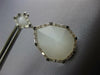 1.15CT WHITE & BLACK DIAMOND & AAA WHITE QUARTZ 14KT WHITE GOLD HANGING EARRINGS