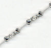 ESTATE .39CT DIAMOND 14K WHITE GOLD ROUND DOUBLE HEART BY THE YARD LOVE BRACELET
