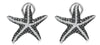 LARGE 1.20CT WHITE & BLACK DIAMOND 14KT ROSE GOLD 3D STARFISH CLIP ON EARRINGS
