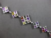 EXTRA LARGE 22CT DIAMOND & AAA MULTI COLOR GEM 18K WHITE GOLD INVISIBLE BRACELET