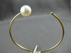 .06CT DIAMOND & AAA SOUTH SEA PEARL 14K YELLOW GOLD FLEXIBLE FUN BANGLE BRACELET