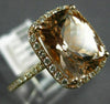 ESTATE LARGE 4.40CT DIAMOND & AAA MORGANITE 14KT ROSE GOLD HALO ENGAGEMENT RING