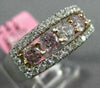 1.24CT WHITE & PINK DIAMOND 18K WHITE & ROSE GOLD HALO WEDDING ANNIVERSARY RING