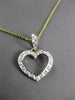 ESTATE .08CT DIAMOND 14KT WHITE & YELLOW GOLD OPEN HEART PENDANT & CHAIN