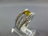 WIDE 1.62CT DIAMOND AAA YELLOW SAPPHIRE 14K WHITE GOLD MULTI ROW ENGAGEMENT RING