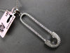 ESTATE LARGE .59CT DIAMOND 14KT WHITE GOLD SAFETY PIN FUN LOVE FLOATING NECKLACE