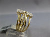 ESTATE LARGE .97CT DIAMOND 14KT 2 TONE GOLD 3D FLOWER CRISS CROSS LOVE FUN RING