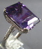 ESTATE EXTRA LARGE 10.43CT DIAMOND & AAA AMETHYST 14K WHITE GOLD ENGAGEMENT RING