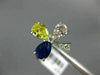 ANTIQUE LARGE 2.36CT WHITE & FANCY YELLOW DIAMOND & AAA SAPPHIRE PLATINUM RING