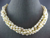 ESTATE WIDE AAA PEARLS 14KT YELLOW GOLD 3D MULTI STRAND BEADED CLASSIC NECKLACE