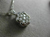 ESTATE .45CT DIAMOND 14KT WHITE GOLD FLOATING BEZEL CLUSTER FLOWER PENDANT #6378