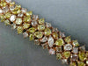 ESTATE LARGE 24.03CT MULTI COLOR DIAMOND 18KT ROSE GOLD CLUSTER TENNIS BRACELET