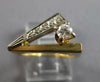 ESTATE .35CT DIAMOND 14KT WHITE & YELLOW GOLD 3D SOLITAIRE V SHAPE FUN RING