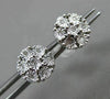 ESTATE .05CT DIAMOND 14KT WHITE GOLD CLUSTER MILGRAIN FLOWER SNOWFLAKE EARRINGS