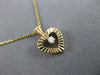 ESTATE .02 ROUND DIAMOND 14KT YELLOW GOLD SOLITAIRE HEART FLOATING PENDANT#1094