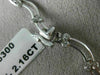 ESTATE 2.16CT ROUND DIAMOND 14K WHITE GOLD 3D CLASSIC DOUBLE WAVE NECKLACE #6869