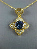 ESTATE 1.50CT DIAMOND & AAA TANZANITE 14KT YELLOW GOLD HEART FLOWER PENDANT #398