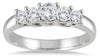 ESTATE .75CT DIAMOND 14KT WHITE GOLD 3D ROUND 5 STONE LUCIDA ENGAGEMENT RING