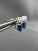 ESTATE 4.23CT DIAMOND & AAA OVAL SAPPHIRE 14KT WHITE GOLD STUD EARRINGS #24449