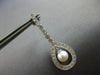 .45CT DIAMOND & AAA SOUTH SEA PEARL 14KT WHITE GOLD TEAR DROP HANGING EARRINGS