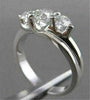 ESTATE .90CT DIAMOND 14K WHITE GOLD 3D PAST PRESENT FUTURE ENGAGEMENT RING 19561