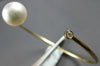 .06CT DIAMOND & AAA SOUTH SEA PEARL 14K YELLOW GOLD FLEXIBLE FUN BANGLE BRACELET