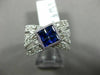 ESTATE LARGE 1.58CT DIAMOND & SAPPHIRE 14KT WHITE GOLD 3D CRISS CROSS LOVE RING