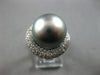 LARGE .84CT DIAMOND & AAA TAHITIAN PEARL 18K WHITE GOLD MULTI ROW SWIRL FUN RING
