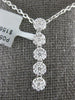 ESTATE 0.48CT DIAMOND 18KT WHITE GOLD MULTI FLOWER JOURNEY LOVE FLOATING PENDANT