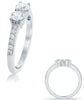 ESTATE .68CT DIAMOND 14KT WHITE GOLD 3D TWO STONE SEMI ETERNITY FUN LOVE RING