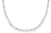 ESTATE 2.92CT DIAMOND 14KT WHITE GOLD CLASSIC ROUND GRADUATING TENNIS NECKLACE