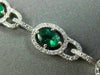 ESTATE WIDE 7.06CT DIAMOND & AAA EMERALD 14KT WHITE GOLD 3D HALO TENNIS BRACELET