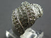 ESTATE WIDE 1.03CT DIAMOND 14KT WHITE GOLD CLASSIC MULTI ROW MULTI LEAF FUN RING