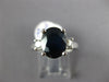 ESTATE LARGE 4.26CT DIAMOND & AAA SAPPHIRE 14KT WHITE GOLD OVAL ENGAGEMENT RING