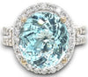 EXTRA LARGE 8.48CT DIAMOND & AAA PARAIBA TOURMALINE 18K 2 TONE GOLD 3D HALO RING