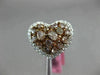 ESTATE LARGE 2.38CT WHITE & PINK DIAMOND 18KT 2 TONE GOLD HEART SHAPE LOVE RING