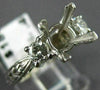 ESTATE .40CT DIAMOND 14K WHITE GOLD 3D 3 STONE SEMI MOUNT ENGAGEMENT RING #5991