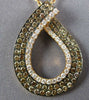 ESTATE 1.40CT WHITE & CHOCOLATE FANCY DIAMOND 18KT ROSE GOLD TEAR DROP PENDANT
