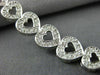 ANTIQUE .90CT ROUND CUT DIAMOND 14K WHITE GOLD OPEN HEART LOVE BRACELET #19204