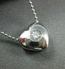ESTATE .17CT HEART DIAMOND SOLITARE 14KT WHITE GOLD PENDANT G VS W/ CHAIN # 6984
