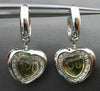 ESTATE 2.30CT DIAMOND & GREEN AMETHYST 14K WHITE GOLD 3D I LOVE U HEART EARRINGS