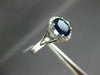 ESTATE 1.15CT DIAMOND & AAA SAPPHIRE 14K WHITE GOLD CLASSIC OVAL ENGAGEMENT RING