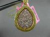 ESTATE LARGE 1.93CT PINK & FANCY YELLOW DIAMOND 18KT ROSE GOLD TEAR DROP PENDANT