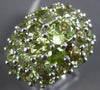 ESTATE EXTRA LARGE 6.66CT AAA PERIDOT 18KT WHITE GOLD CLUSTER FILIGREE FUN RING
