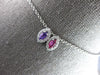 .32CT DIAMOND & AAA RUBY & AMETHYST 14KT WHITE GOLD MARQUISE SHAPE HALO PENDANT