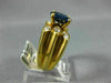 ESTATE LARGE 3.10CT DIAMOND & AAA SAPPHIRE 18K YELLOW GOLD 3 ROW ENGAGEMENT RING