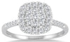 .30CT DIAMOND 14KT WHITE GOLD 3D CLASSIC CLUSTER SQUARE FILIGREE HALO FUN RING