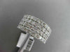 ESTATE LARGE 2.90CT DIAMOND 14K WHITE GOLD 3D MULTI ROW WEDDING ANNIVERSARY RING